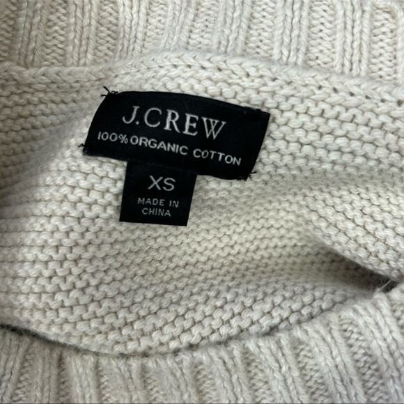 J. Crew Organic Cotton Heavy Knit Oversized Crewneck Sweater Oatmeal Size XS - Picture 10 of 13